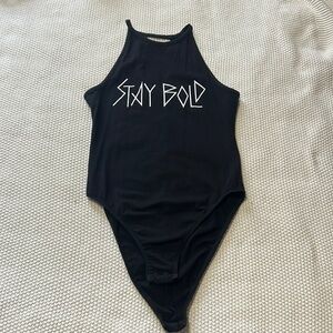 Stay Bold Graphic Tank Top Bodysuit
